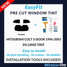 EasyFit Static Pre Cut Tint & Tools For Mitsubishi Colt 3-door 96-03 5% Limo
