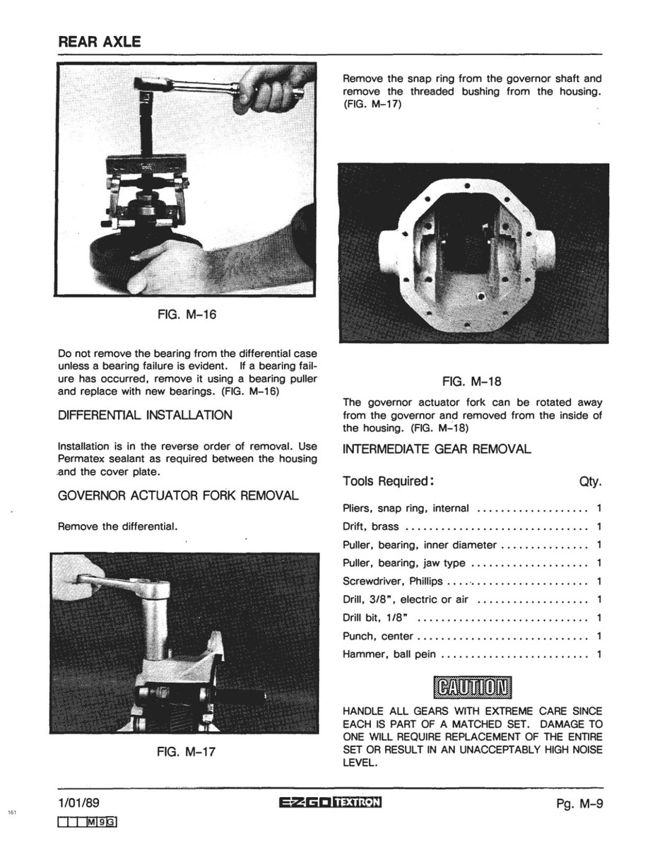 1989 -1993 Golf Cart Workshop Manual EZGO GX-440/444, GX-444,GX