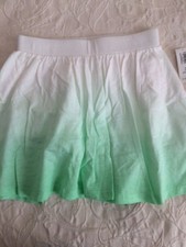 NEW WITH TAG OLD NAVY GIRLS SKIRT WHITE / GREEN 100 COTTON SIZE 8