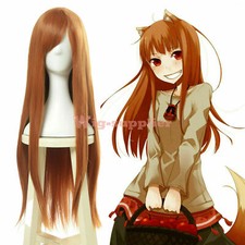 Spice and Wolf Holo Raphtalia Cosplay Wig Orange Long Straight Hair Women Anime