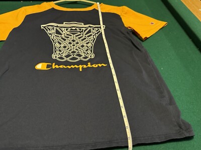 Champion Boy's Navy/Orange Basketball Logo Short Sleeve Crewneck