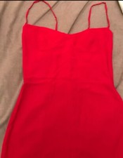 Reformation Cherry Red Sweetheart Bodycon Midi Dress Size 10
