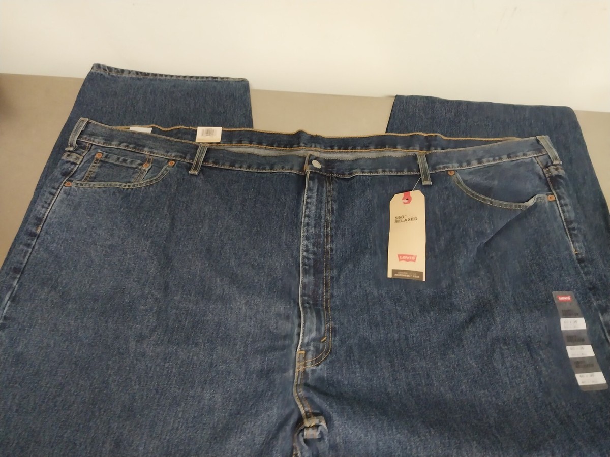 LEVI'S 550 Relaxed Fit Big & Tall Denim Jeans 60 x 30 NEW
