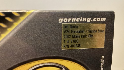 2002 JEFF GORDON ELMO FOUNDATION SESAME STREET 1/24 ACTION ELITE DIECAST - Picture 12 of 12