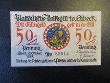 Niemcy Notgeld, Lubeka 50 pf.,