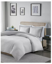 Madison Park Essentials Hayden Reversible 3-Pc Duvet Cover Set FULL / QUEEN Gray