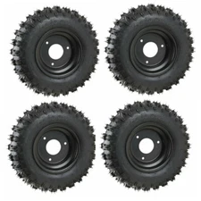 4pc 6'' inch 4.10-6 Tire Rim 3 Lug Wheel Assembly Quad Bike ATV Go Kart Buggy