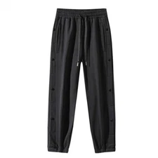 Men Tapered Elastic Waist Drawstring Pants Sports Sweatpants Trousers Casual Fit