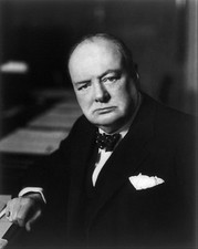SIR WINSTON CHURCHILL PORTRAIT 8x10 GLOSSY PHOTO PRINT