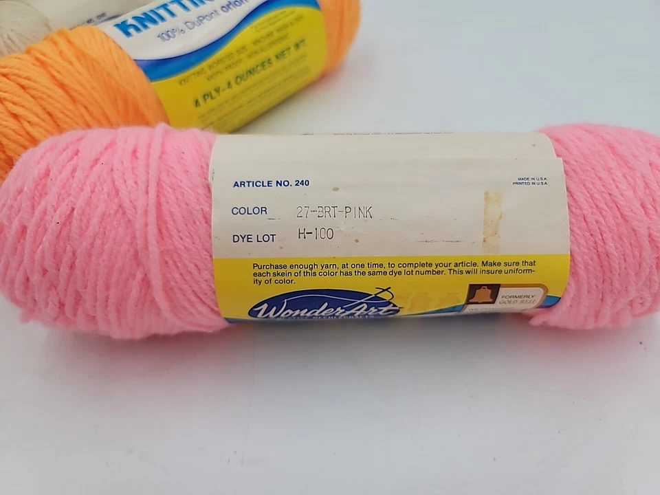 Hilo de tejer Wonder Art Wintuk DuPont Orlon acrílico 4 capas 4 onzas color a elección Foto 4 de 4