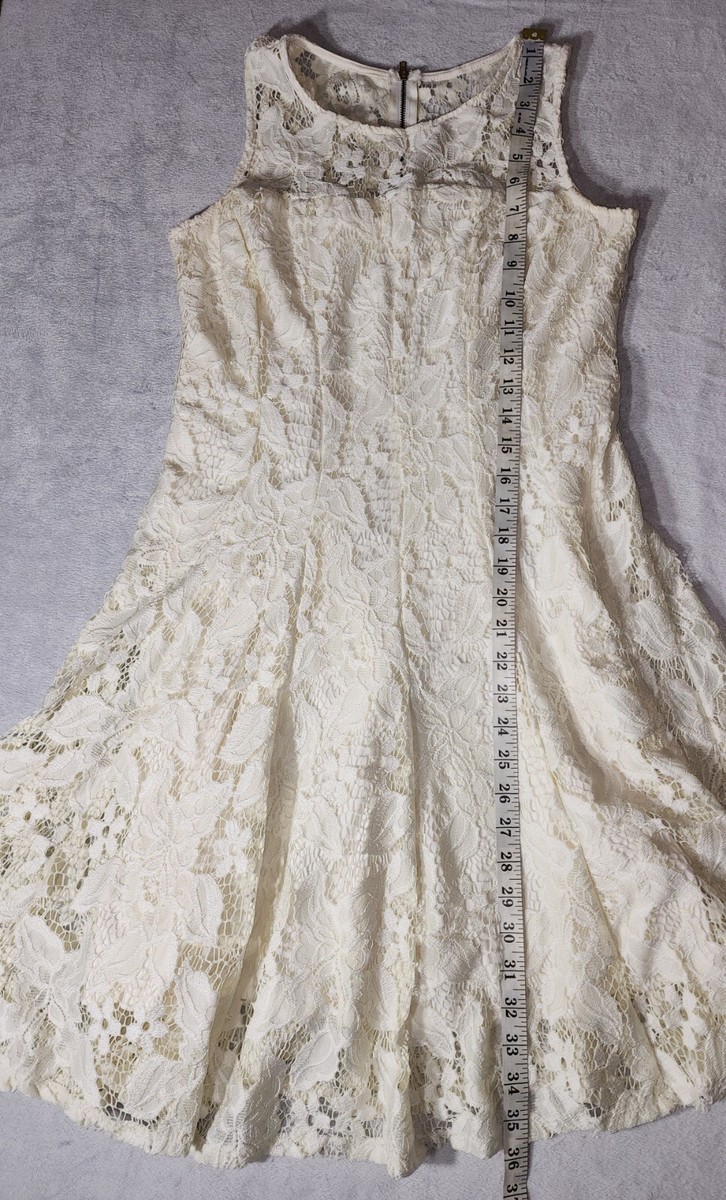 Ryan Michelle Dress Size Small Ivory White Fit And Flare Floral Lace Lined | eBay Ryan Michelle Dress Size Small Ivory White Fit And Flare Floral Lace Lined | eBay