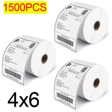 1500 PCS Thermal Shipping Labels 4x6 Thermal Perforated Adhesive Label Rolls US