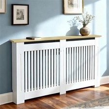 Radiator Cover Modern Unpainted MDF Cabinet Heating Shelf Storage with Brackets