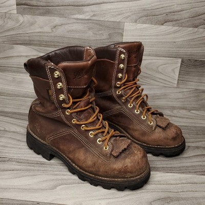 Danner Quarry Brown GTX Boots Mens Size 7.5 D Leather Steel Toe Hiking 14502