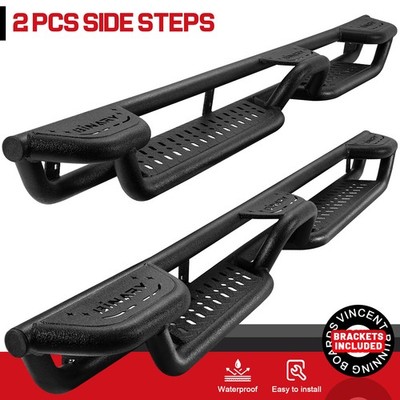 Drop Running Boards FOR 2020-2026 Jeep Gladiator JT 4 Door w/ Tri-Raised Step