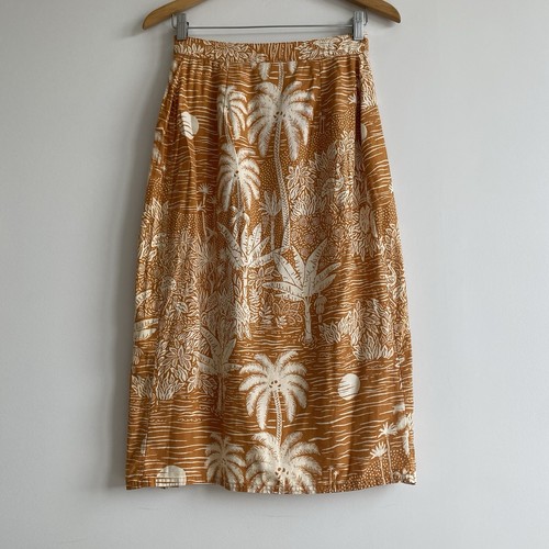 Desmond & Dempsey H&M Leinenmischung Wickel Midi Rock Gr. 2 34 Palmen Boho Strand - Bild 7 von 13