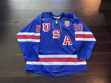 NTDP Team USA Game Worn Hockey Jersey #20 Landon Hafele Tie down Jets ASU