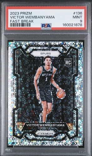 2023-24 Panini Prizm Victor Wembanyama RC Fast Break Prizm #136 PSA 9