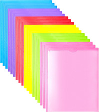 Heavy Duty Plastic Folders with Clear Front Pocket - 18PCS, 3 Pockets Folders wi