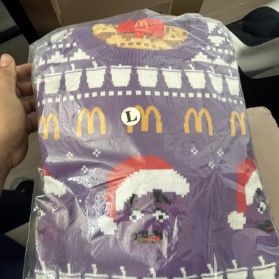 Grimace Holiday Knit Long Sleeve Ugly Christmas Sweater by McDonalds L LOT