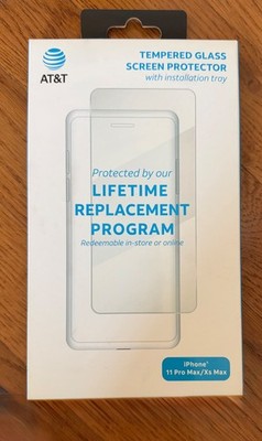 AT&T Tempered Glass Antimicrobial Screen Protector for iPhone 11 Pro Max/ Xs Max