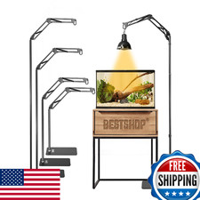 BestShop Reptile Heat Lamp Stand 15.7-74.3" Adjustable Swing Arm for Terrarium