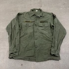 US Army Military OG 107 Shirt Mans Cotton Sateen Vietnam Era 1972 Vtg Uniform