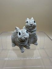 Vintage 1987 Stone Critters Rabbit Easter Bunnies Figurine SC-270 made in USA