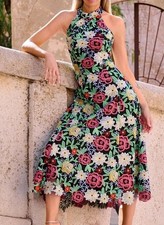 Boston Proper High Neck Floral Lace Trumpet Dress Size 4 Wedding Christening