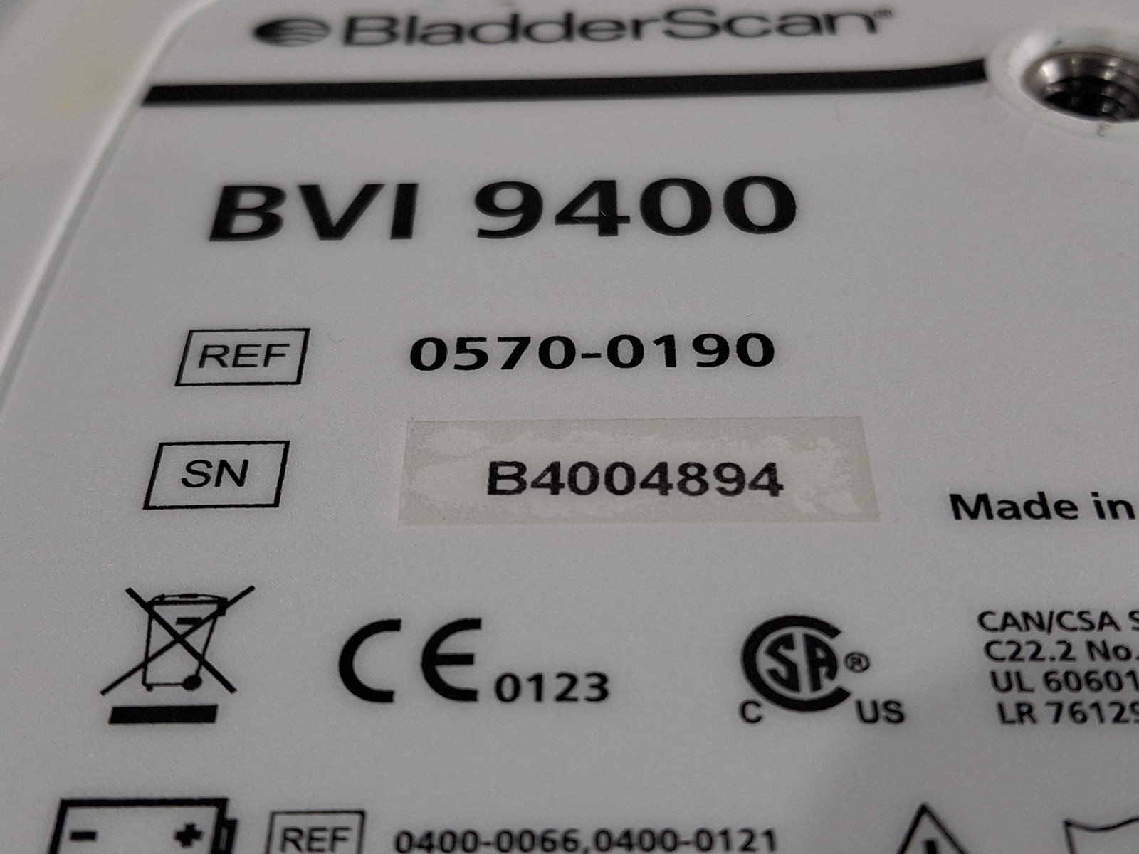 Verathon Medical, Inc BVI 9400 Bladderscan