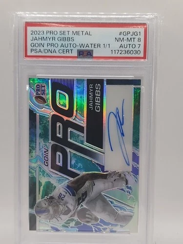 2023 Leaf Pro Set Metal Jahmyr Gibbs #GPJG1 1/1 WATER WAVE PSA AUTO