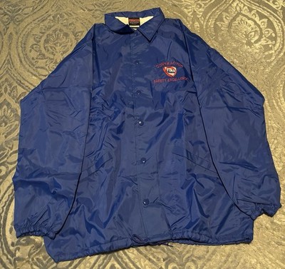 Vintage FINA Oil RefineryJacket Original Coat Contractor Safety Excellence Blue