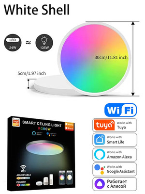 Tuya Wifi Smart Ceiling Lamp RGBCW Led Ceiling Lights Chandelier 24W 220V Bedroo