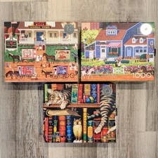 Lot of 3 Charles Wysocki Puzzles 1000 pcs Buf...