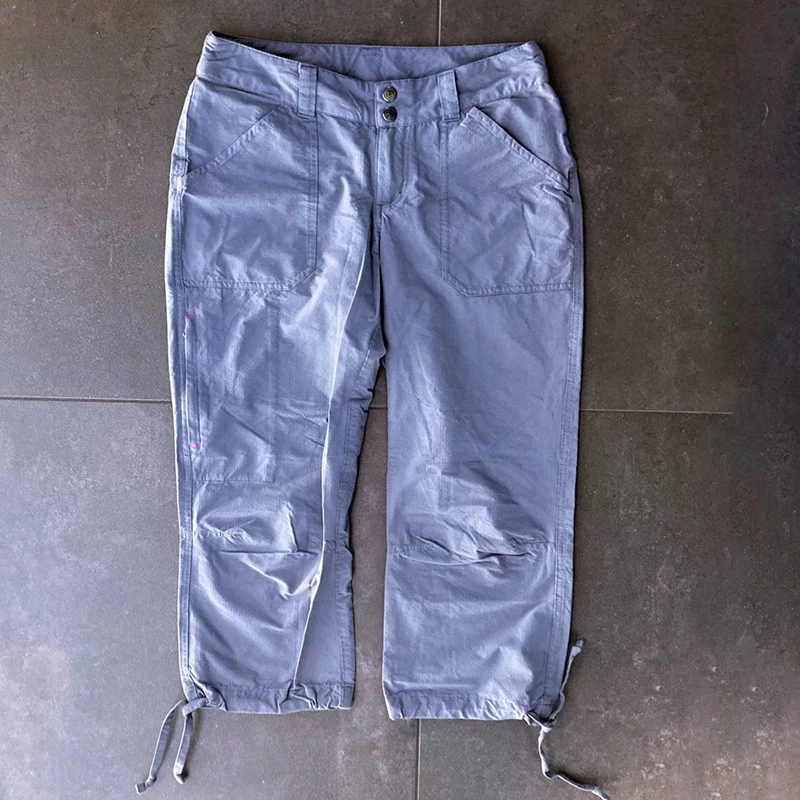 Women's Patagonia Hiking Pants Capri With Tie Leg Sz 4 Gray