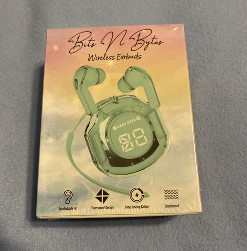 Bits N Bytes WIRELESS Aqua EARBUDS New Sealed 2.4GHZ Splashproof Type C ...