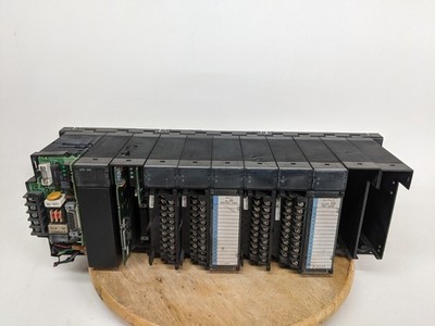 GE Fanuc Series 90-30 PLC Rack CPU341 PWR321 CMM311 6 IO Mods Untested AS-IS