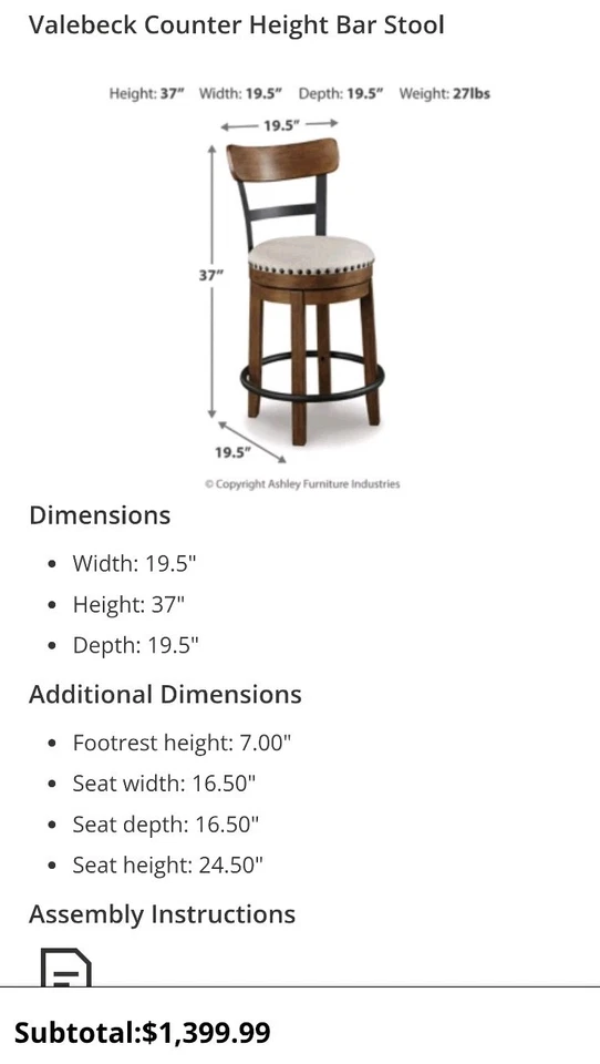 Ashley's Valeback Dining 5 Peice Set. Used but good condition. - Image 3 of 4