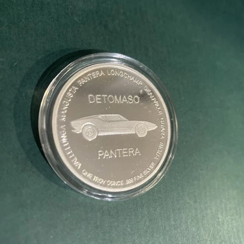 1 OZ Detomaso PANTERA  .999 FINE SILVER Round - # 32 - Uncirculated in Case