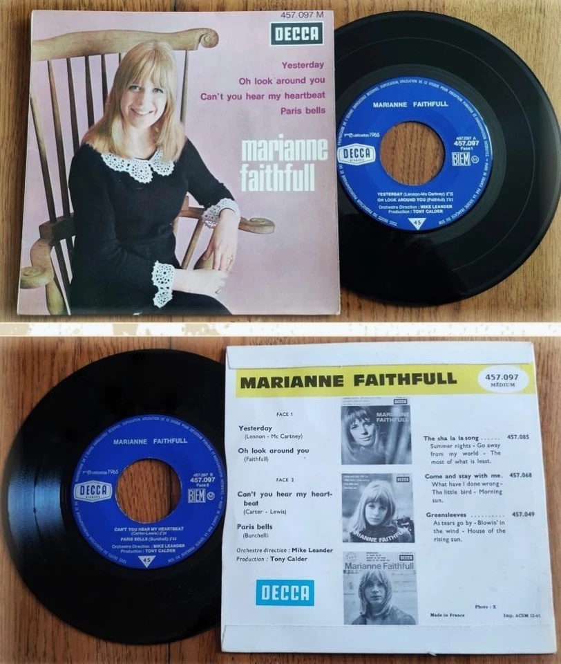 EP 45t RPM BIEM 7" MARIANNE FAITHFULL «Yesterday» +3 FRANCE (The Beatles 12-1965 - Photo 1/1