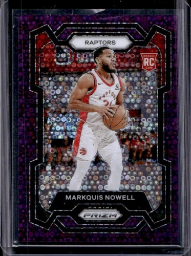 2023-24 Panini Prizm Markquis Nowell RC Prizm Fast Break Purple #/75 Raptors