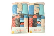 NIP Cat Jack Lot of 2 7 Pack Boxer Briefs Sz XL 14 Blue Red Shark Underwear