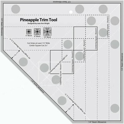 NON-SLIP The Pineapple Ruler NEW Quilting Ruler Pineapple Trim Tool MST-03