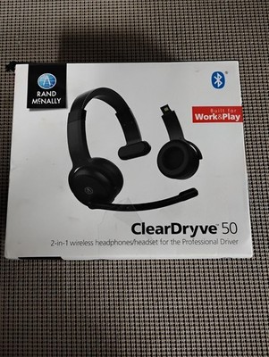 Rand McNally ClearDryve 50 2-in-1 Wireless Bluetooth Headphones/Headset (Black)