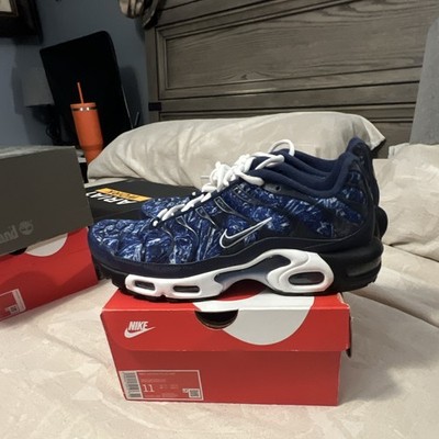 Nike Air Max Plus Men s Blue/Black/White Lace-Up Low Top Athletic Sneaker