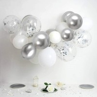 Luftballons Silber Weiß 60 StüCk Metallic 12 Zoll Konfetti FüR Party Deko