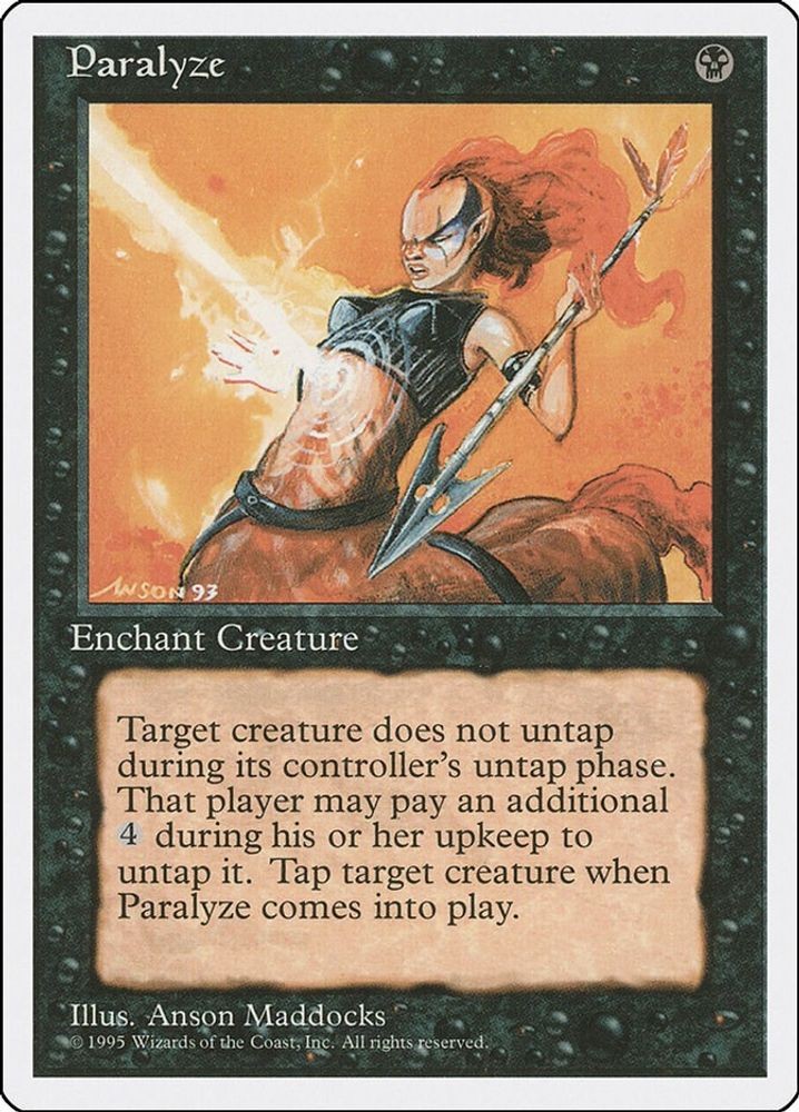 1995 Magic: The Gathering: Fourth Edition - Paralyze (#151, Common, Near Mint)