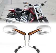 Motorrad Rückspiegel mit LED-Blinker Spiegel Für Harley Road King Street Glide
