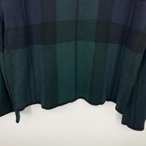 Ann Taylor Sweater Womens Size XL Plaid Blackwatch Flare Sleeve Mock Neck Wool - Picture 7 of 12