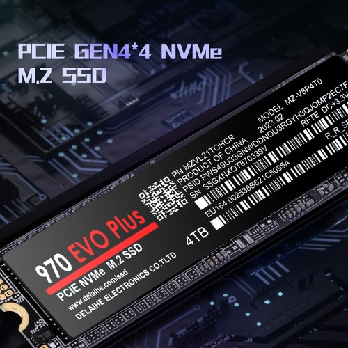 1/2/4TB Internal Solid State Drive 970 EVO Plus PCIe 4.0 NVMe M.2 Hard Drive SSD - Afbeelding 12 van 21